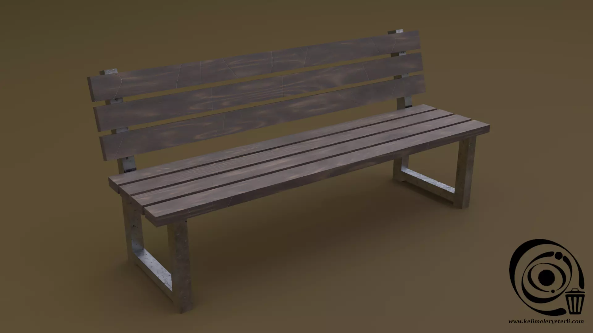 Bench 34 Low-poly 3D model_0