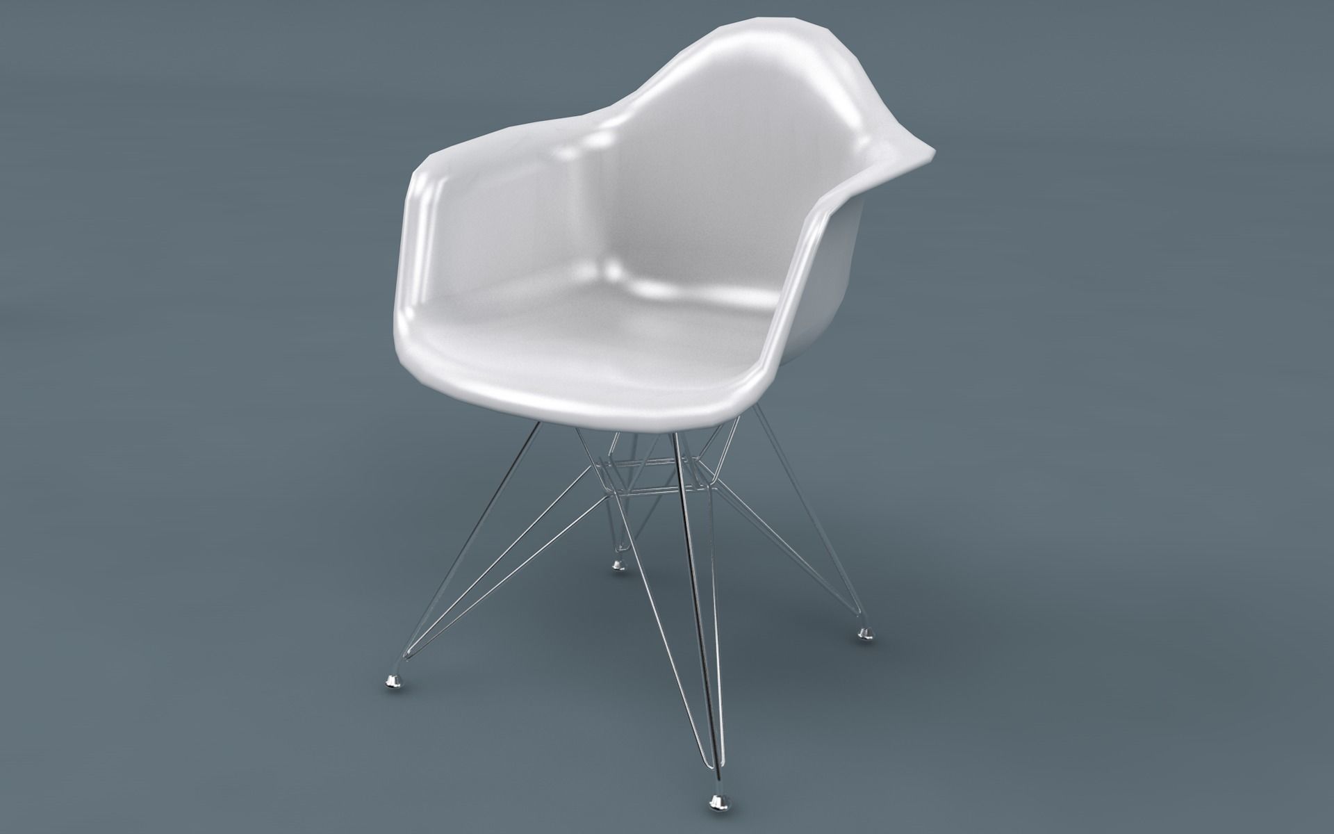 Low Poly  UV Mapped Chair Set Low-poly 3D model_5