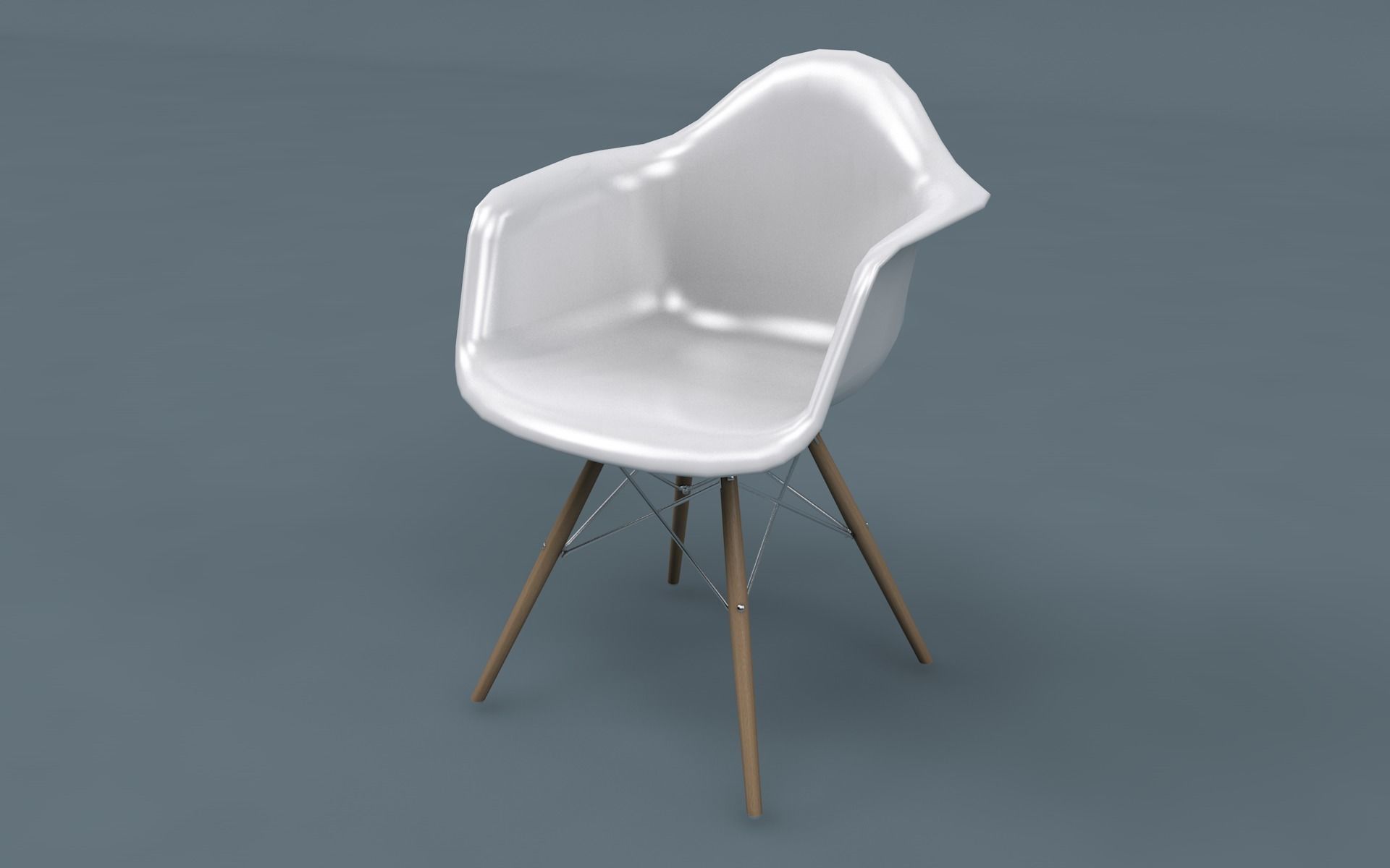 Low Poly  UV Mapped Chair Set Low-poly 3D model_2