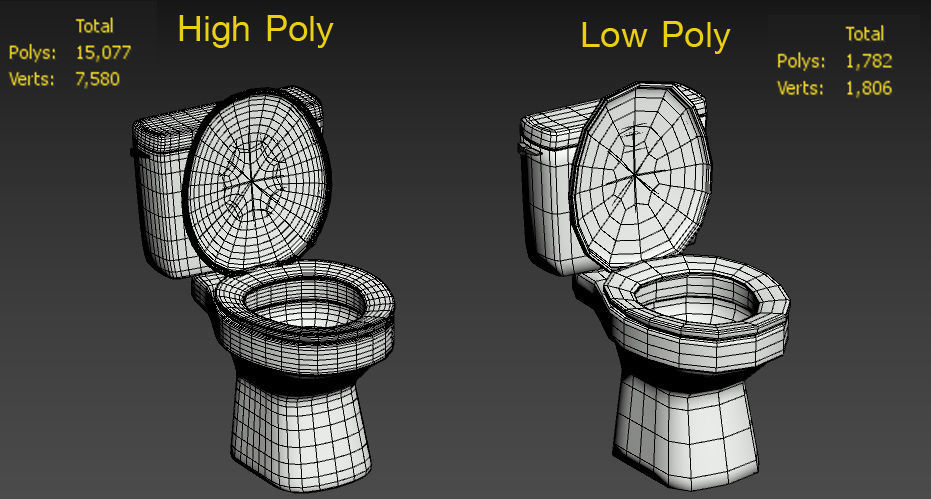 Toilet Low-poly 3D model_7