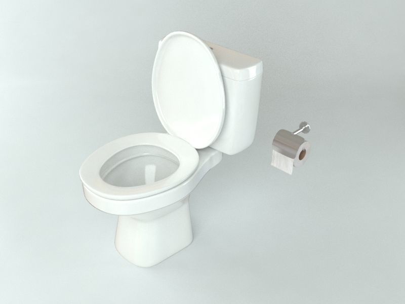 Toilet Low-poly 3D model_3