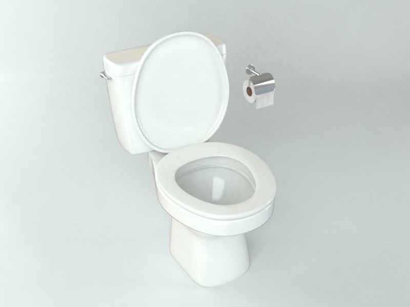 Toilet Low-poly 3D model_1