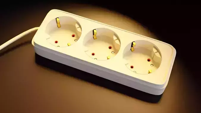 Realistic socket strip or 3D model Blender  3D model