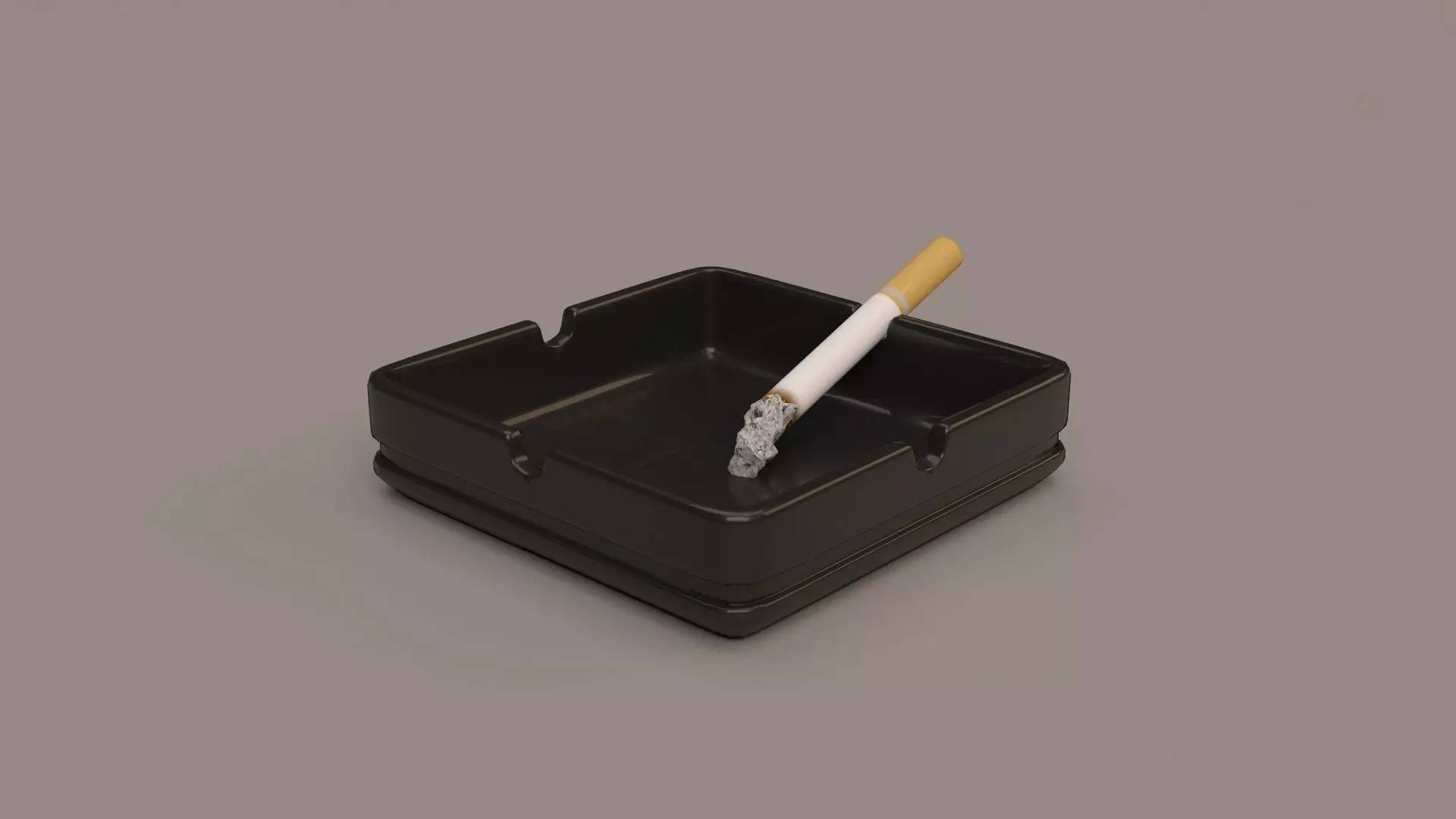 Ashtray with cigarette in it Free 3D model_0