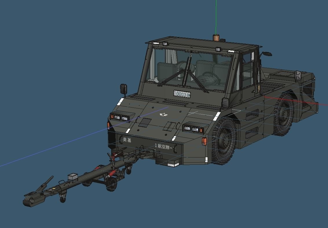 JASDF 20tons Towingcar and Towbar 3D model_4