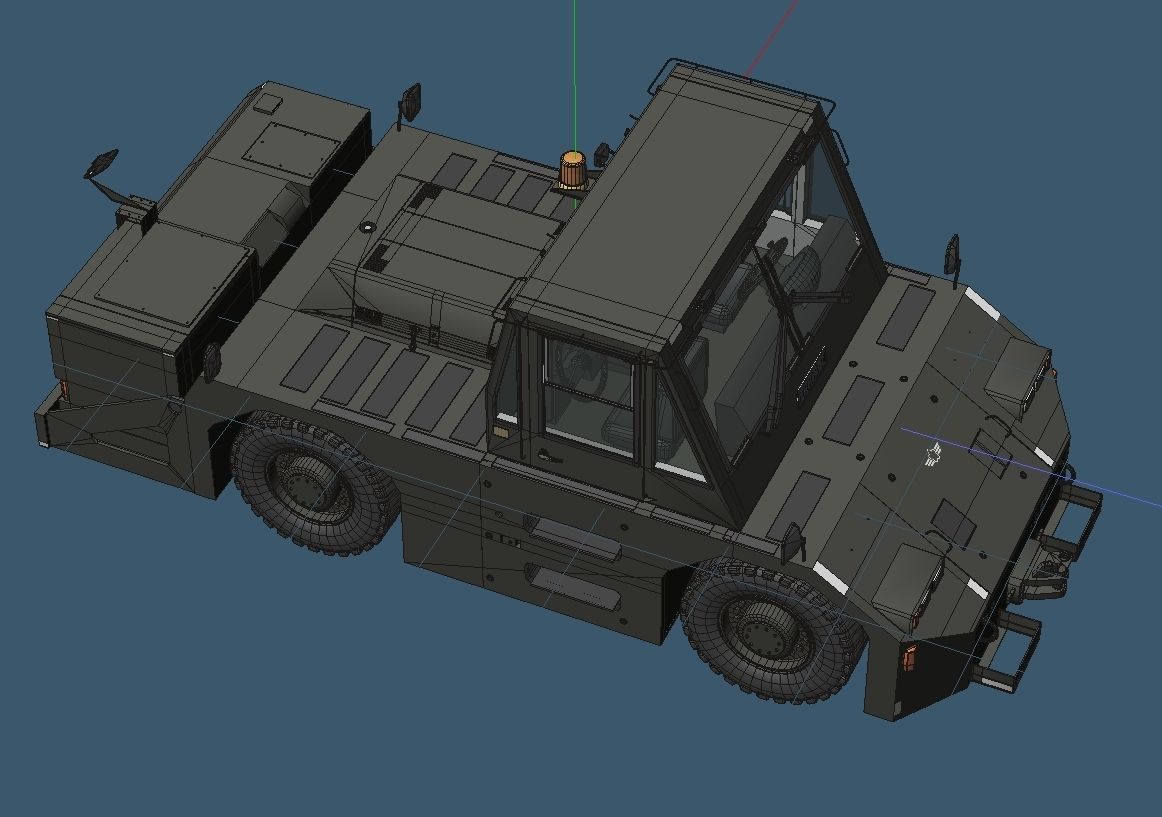 JASDF 20tons Towingcar and Towbar 3D model_5
