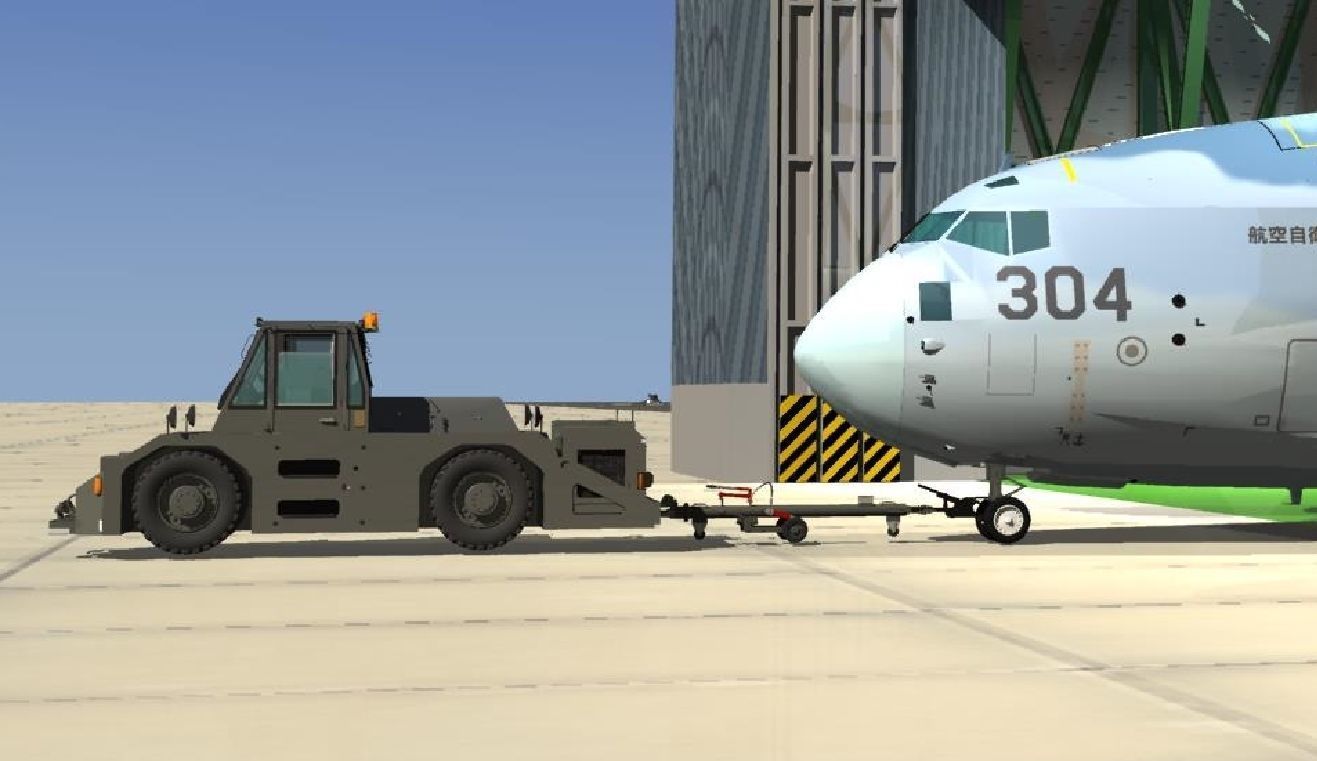 JASDF 20tons Towingcar and Towbar 3D model_7