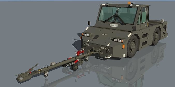 JASDF 20tons Towingcar and Towbar 3D model
