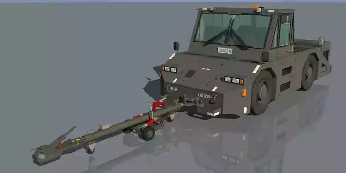 JASDF 20tons Towingcar and Towbar 3D model