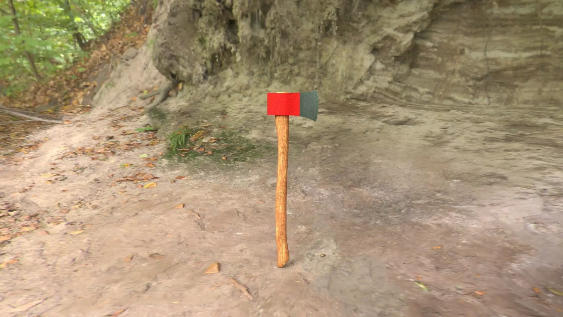 lowpoly Axe on street Low-poly 3D model_0