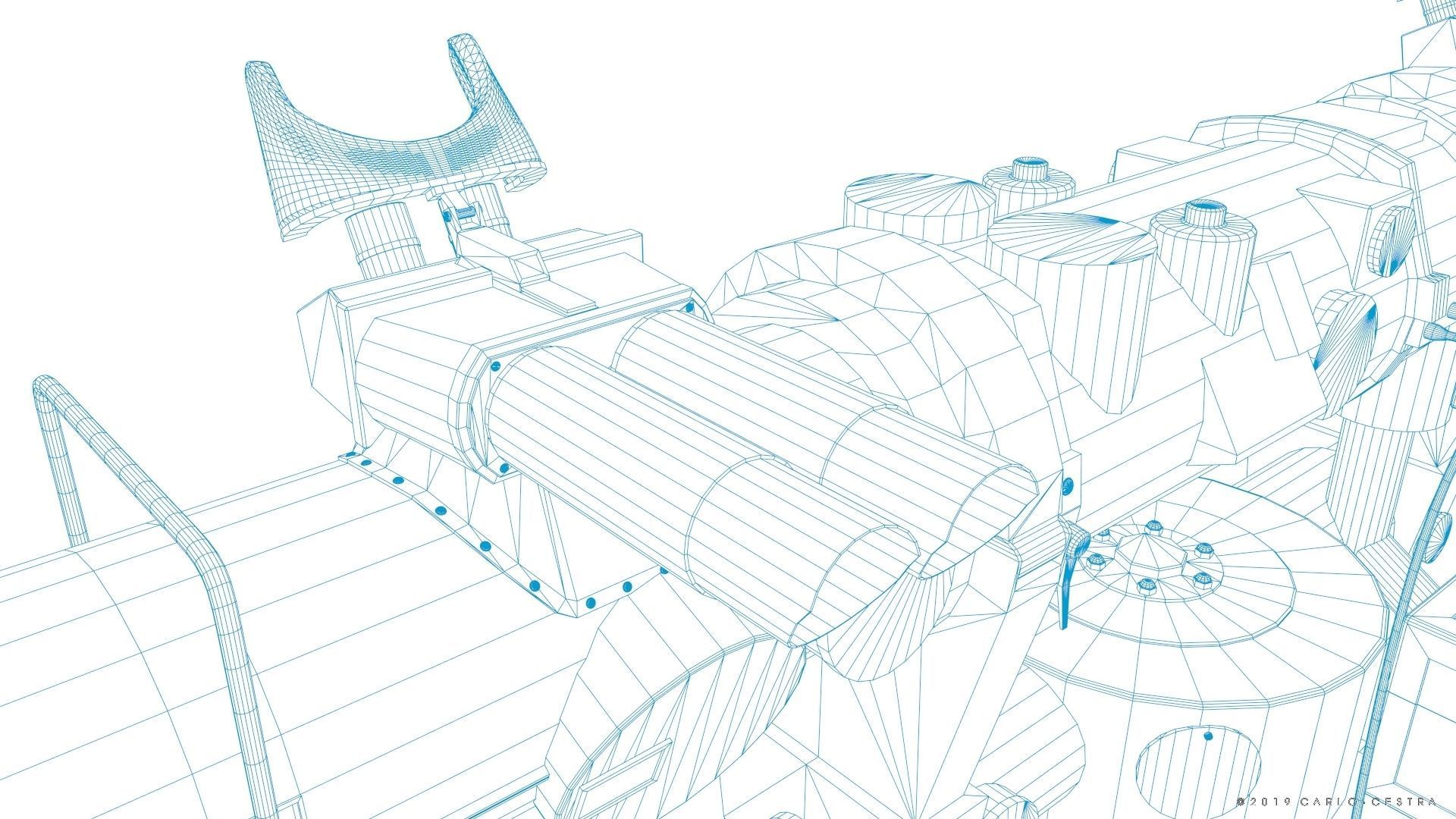 Coincidence rangefinder Low-poly 3D model_41