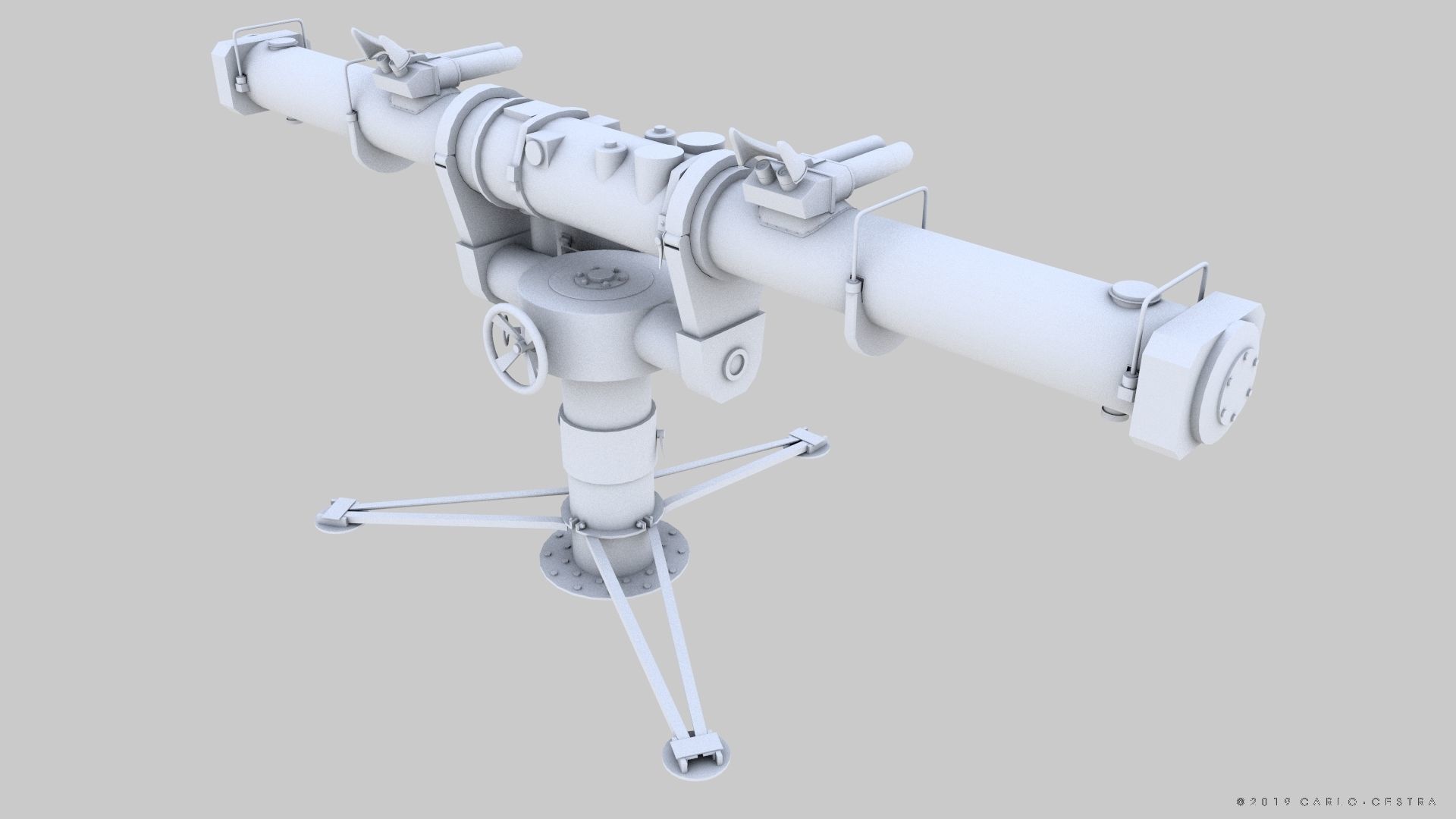 Coincidence rangefinder Low-poly 3D model_17