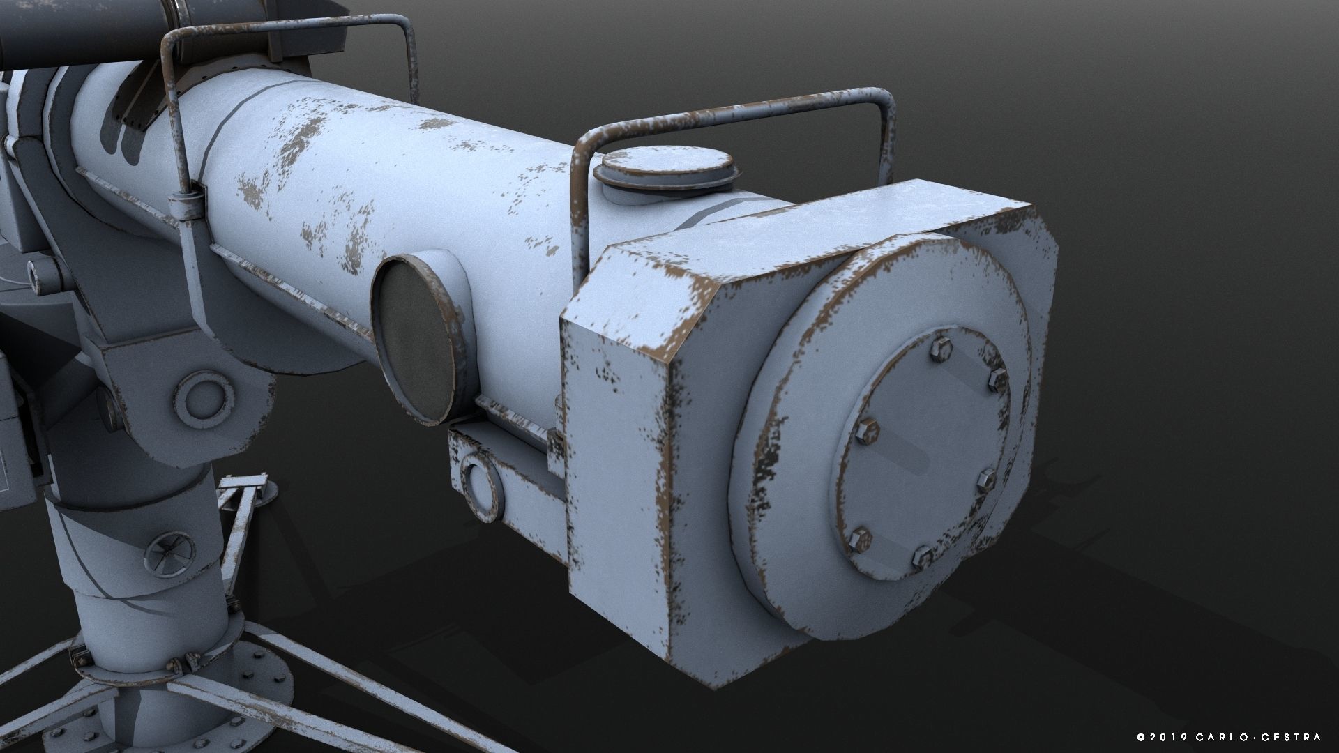 Coincidence rangefinder Low-poly 3D model_7