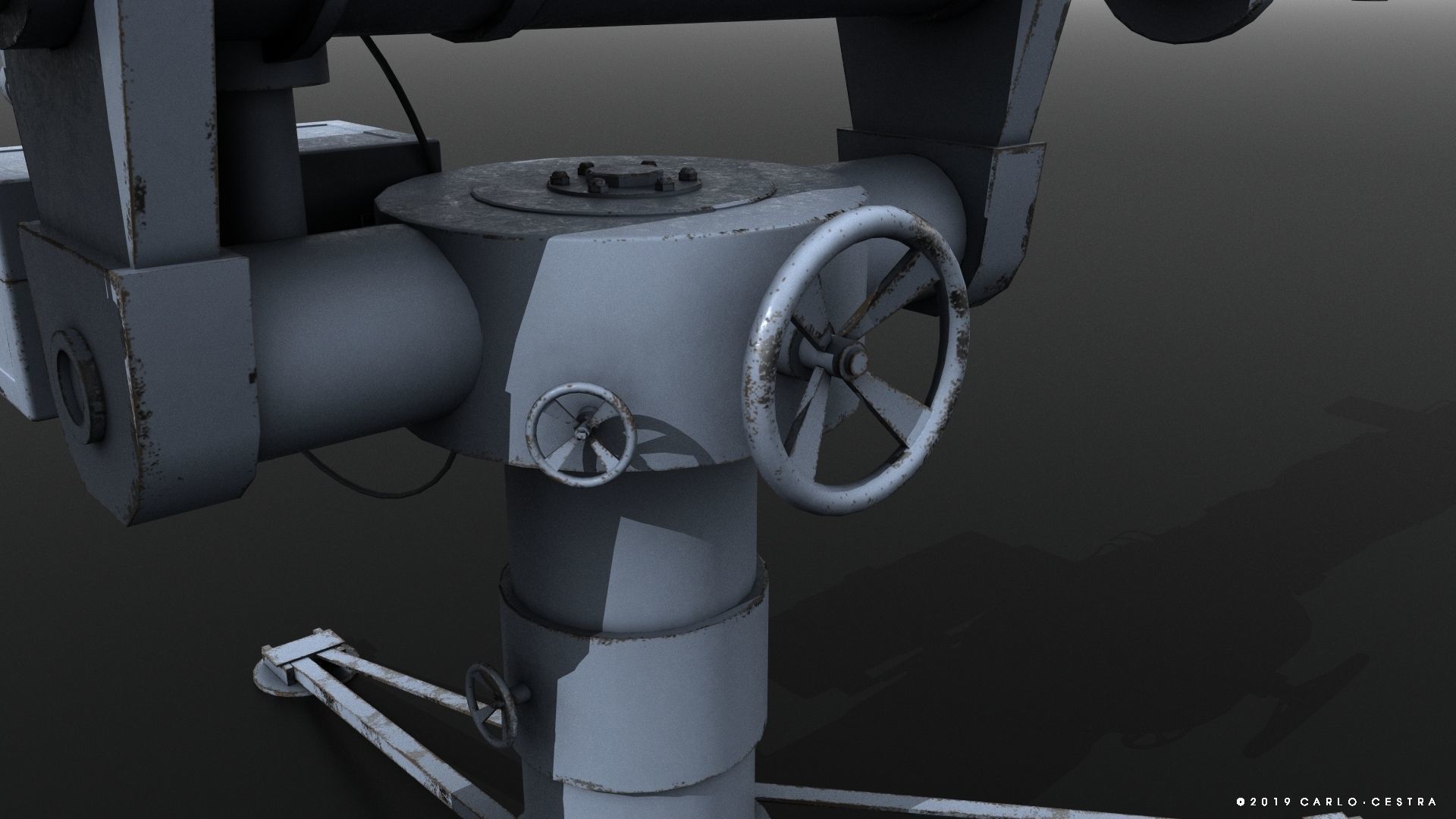 Coincidence rangefinder Low-poly 3D model_9