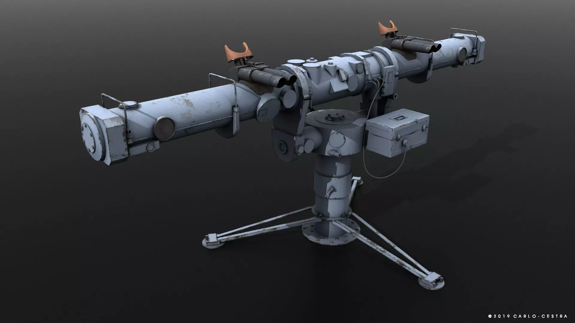 Coincidence rangefinder Low-poly 3D model_0