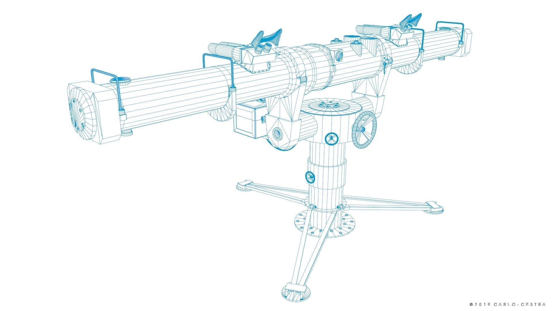Coincidence rangefinder Low-poly 3D model_32