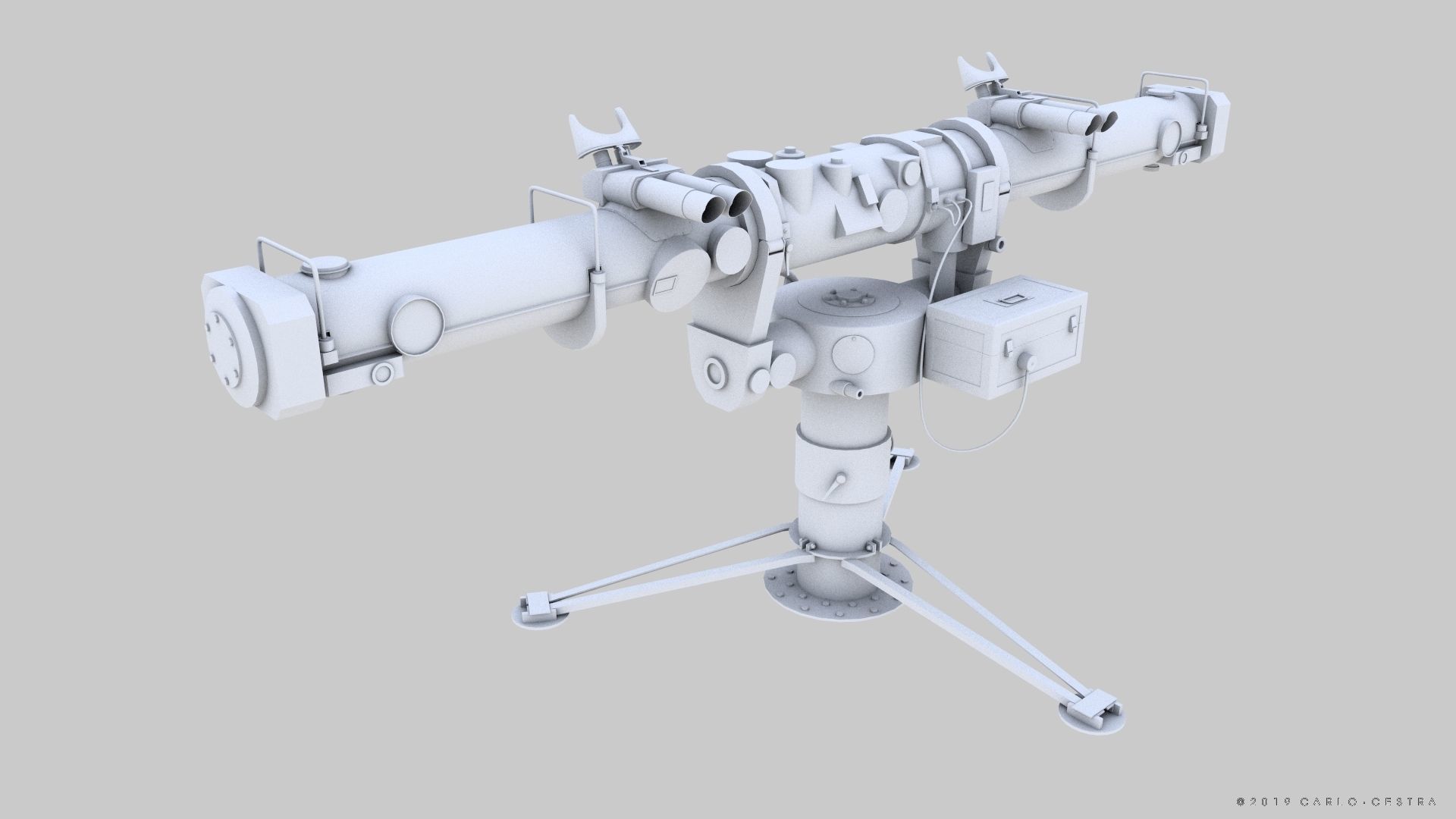Coincidence rangefinder Low-poly 3D model_16