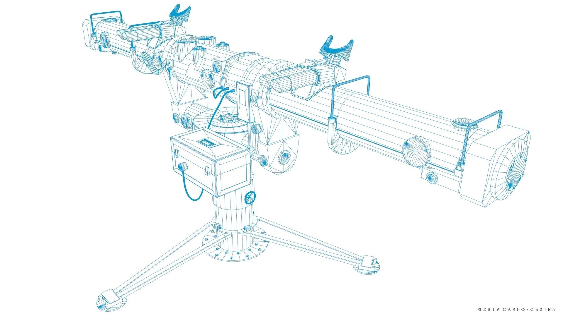 Coincidence rangefinder Low-poly 3D model_35