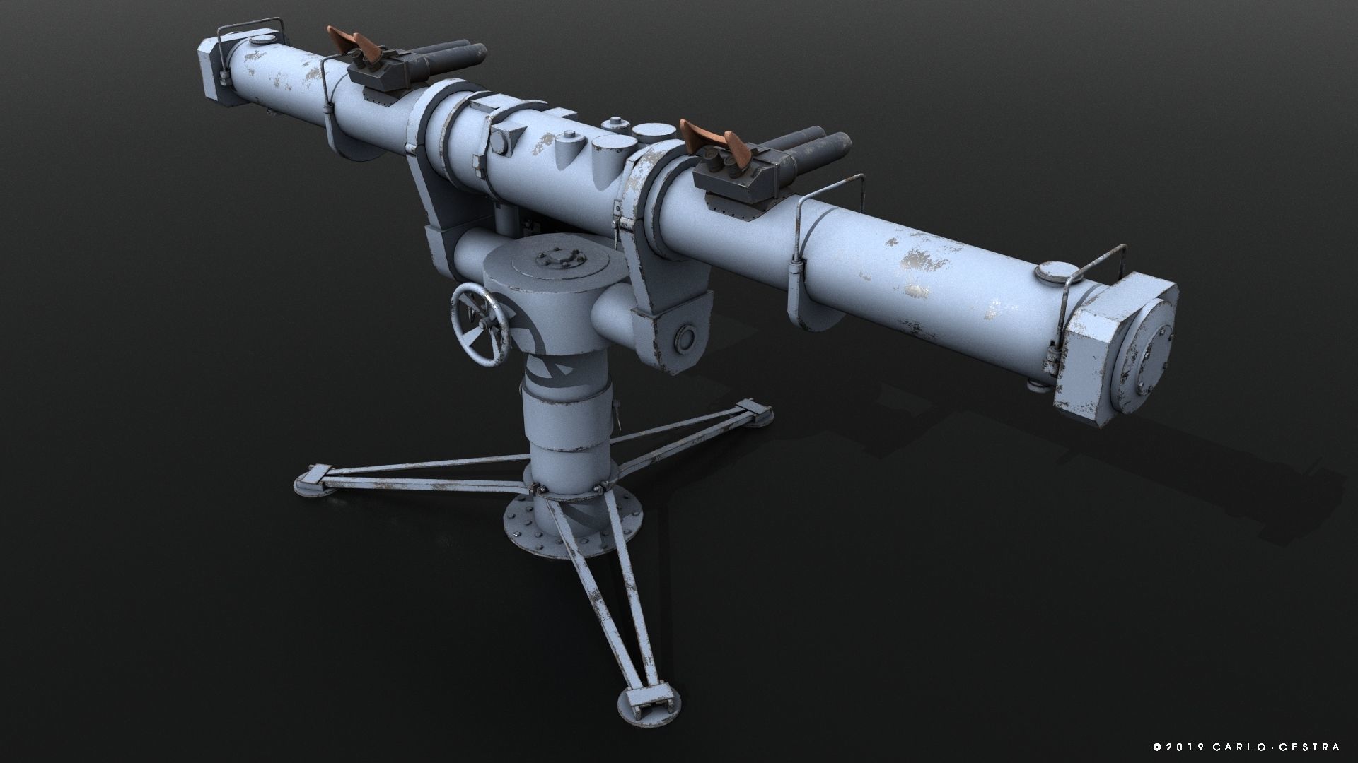 Coincidence rangefinder Low-poly 3D model_1