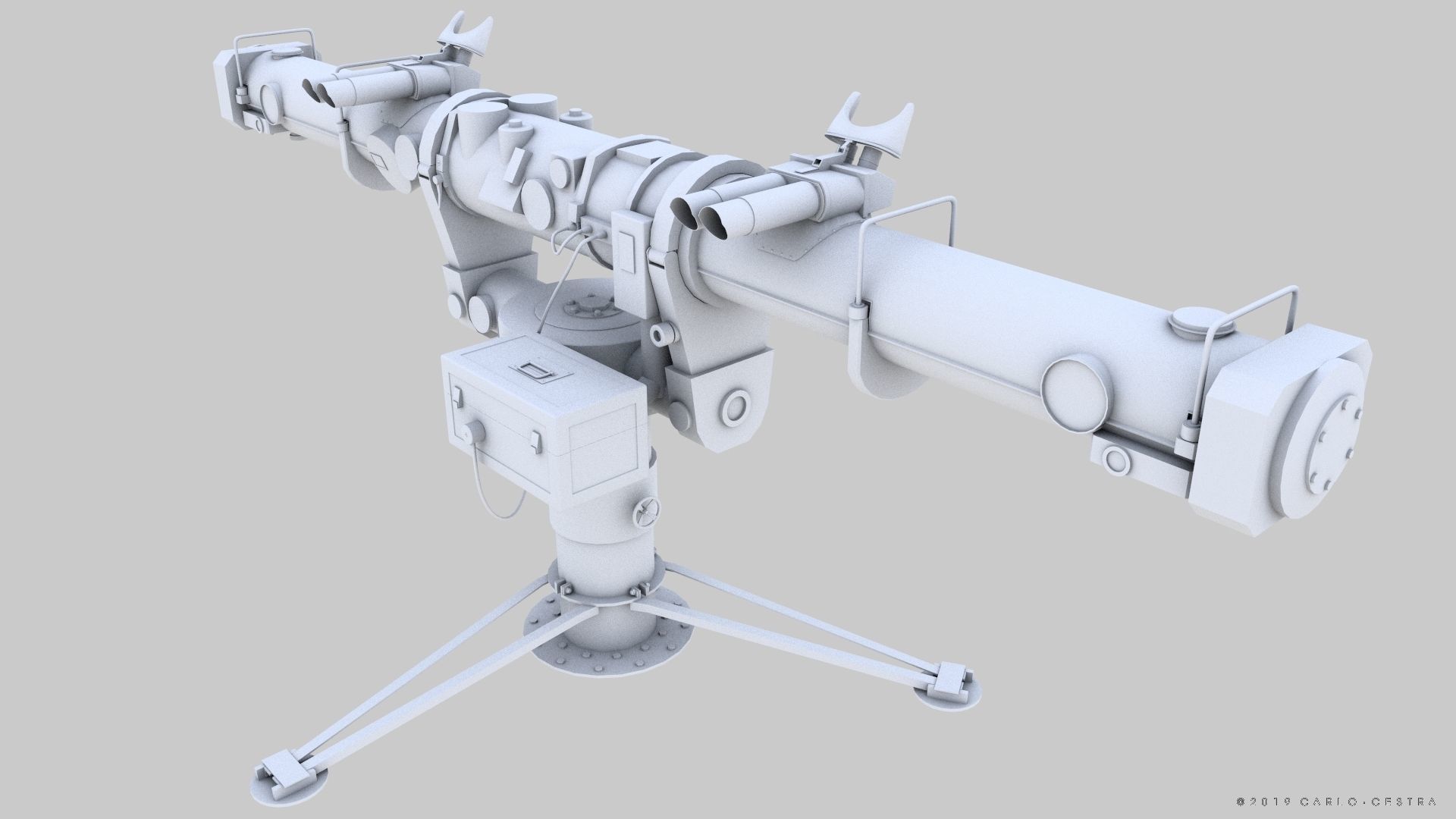 Coincidence rangefinder Low-poly 3D model_19