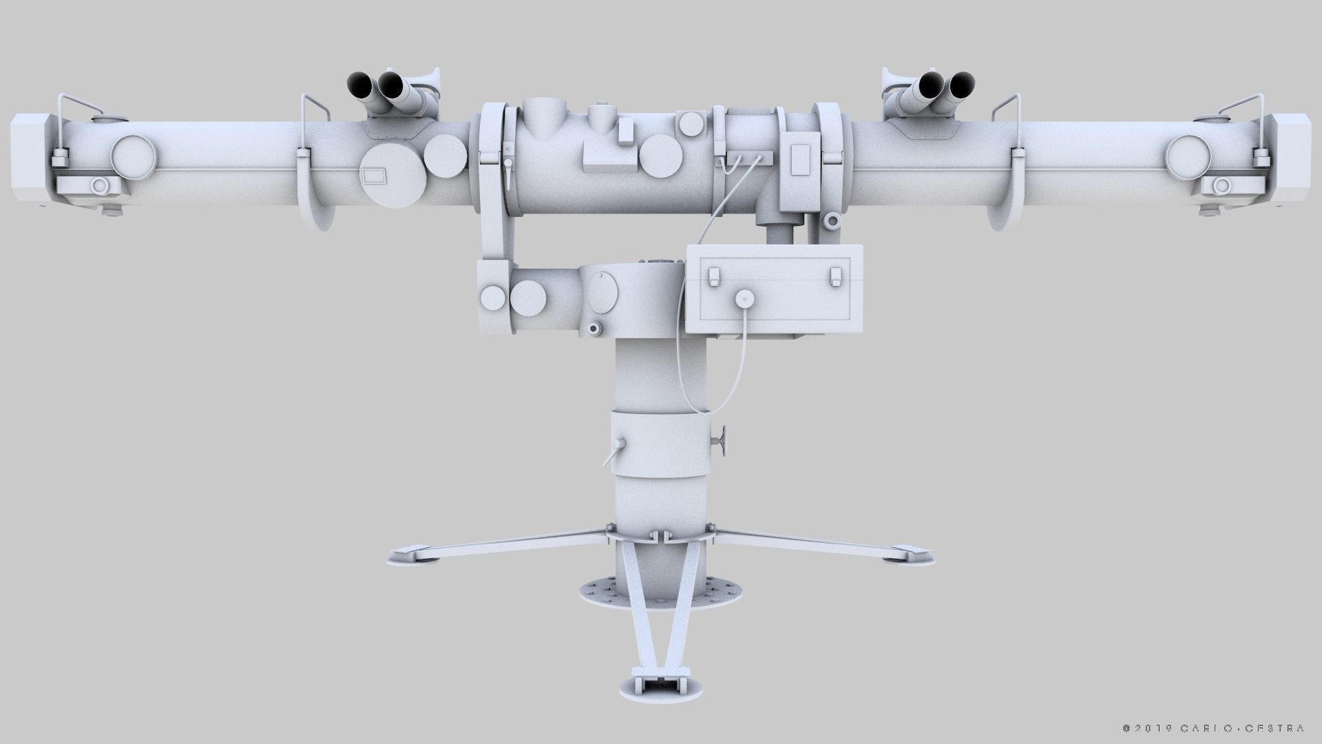Coincidence rangefinder Low-poly 3D model_28