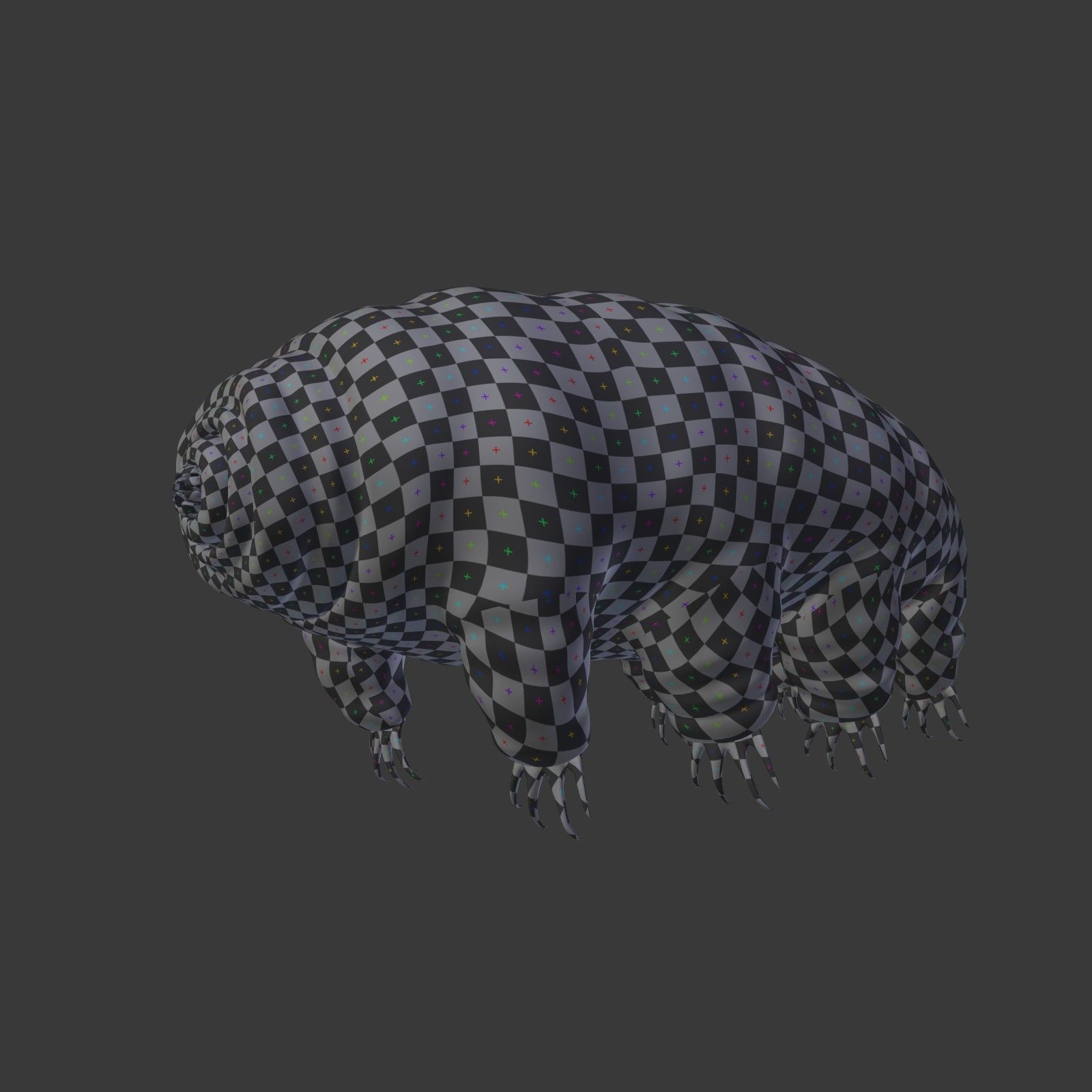 Tardigrade - Microscopic Water Bear - Moss Piglet Low-poly 3D model_3
