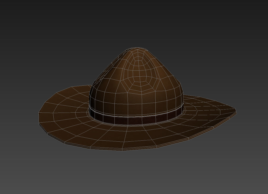 Drill Sergeant Hat  Low-poly 3D model_2