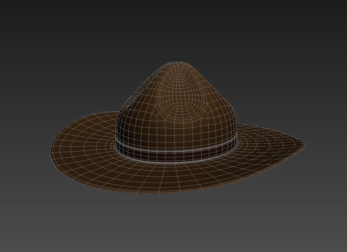 Drill Sergeant Hat  Low-poly 3D model_3