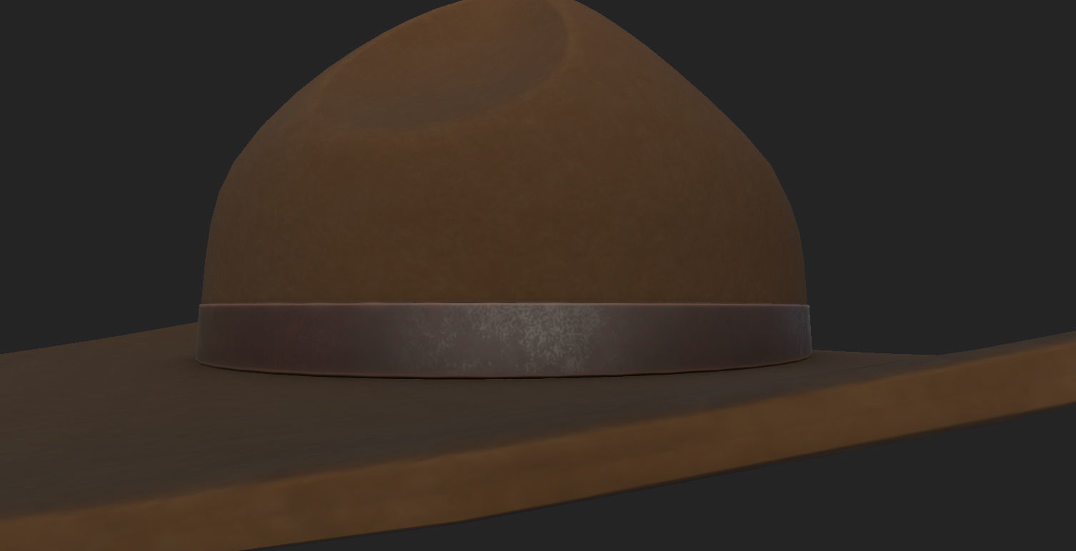 Drill Sergeant Hat  Low-poly 3D model_15