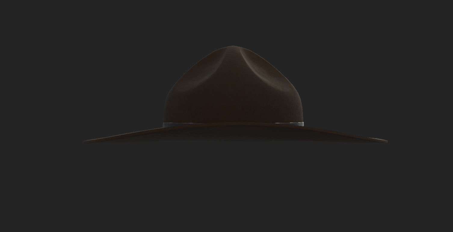 Drill Sergeant Hat  Low-poly 3D model_11