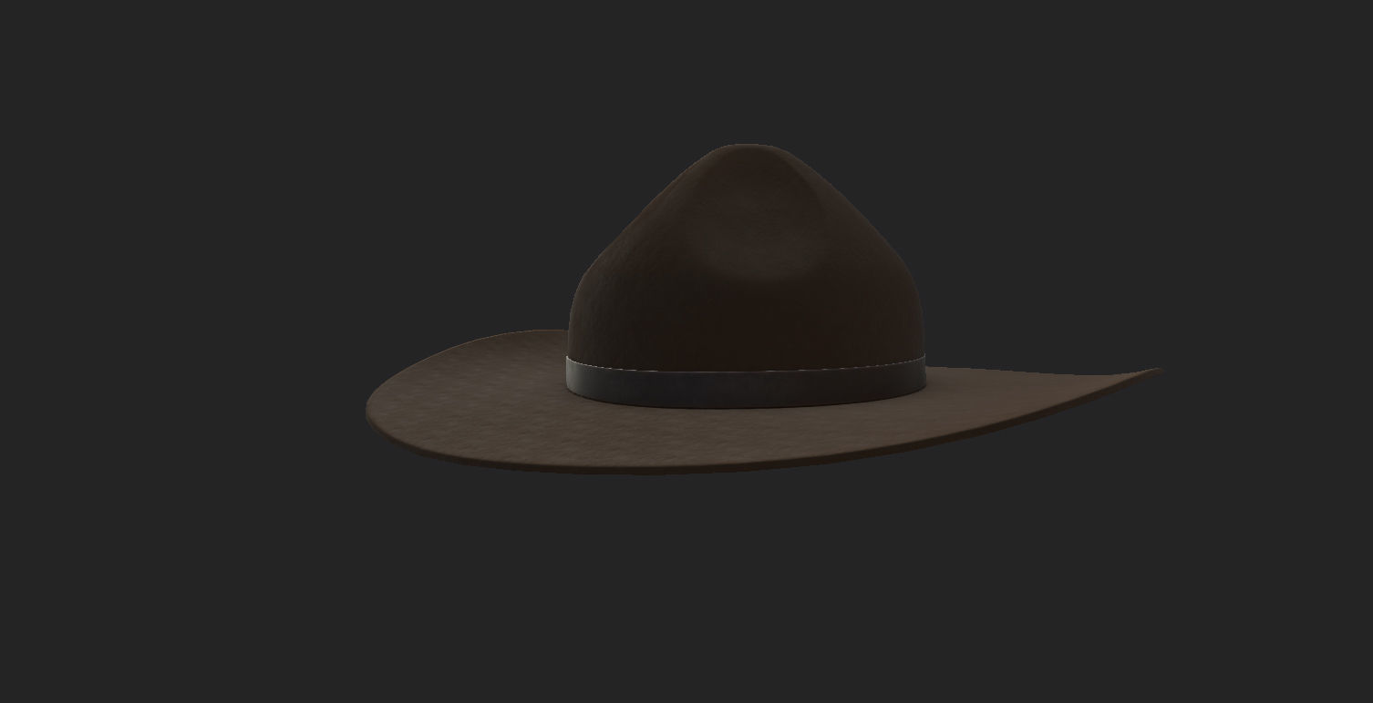Drill Sergeant Hat  Low-poly 3D model_12