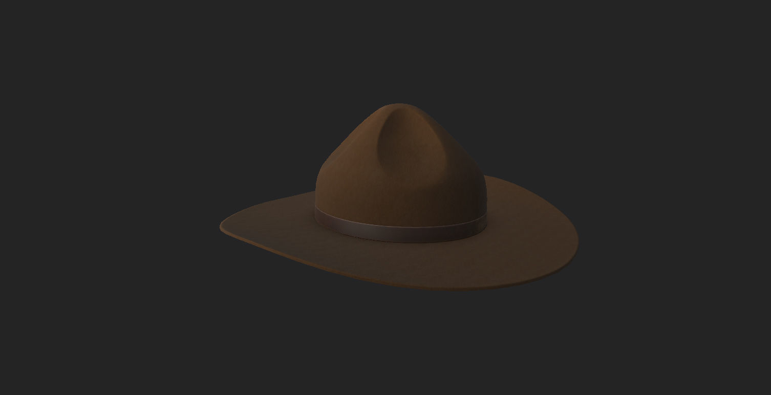 Drill Sergeant Hat  Low-poly 3D model_14