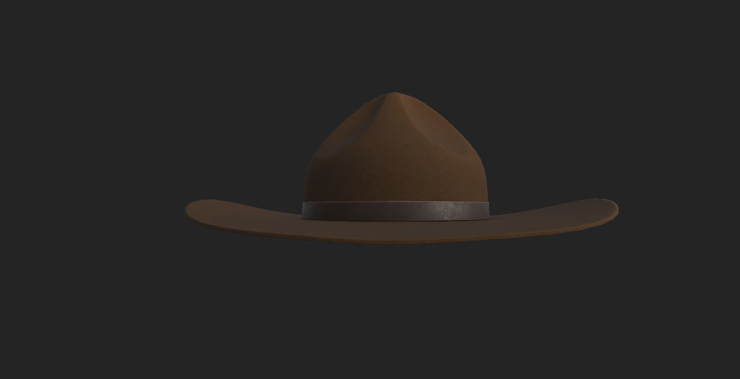 Drill Sergeant Hat  Low-poly 3D model_9