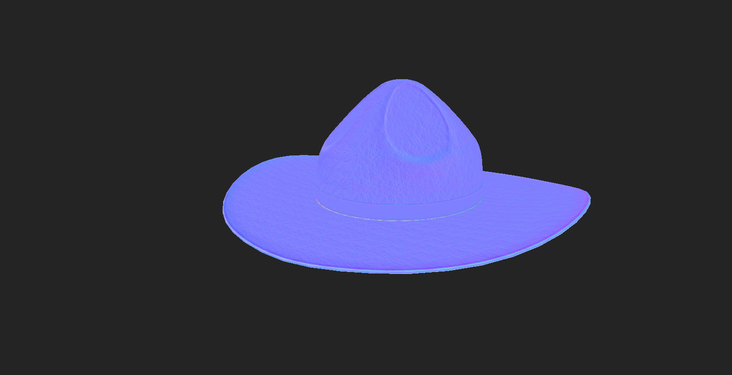 Drill Sergeant Hat  Low-poly 3D model_7