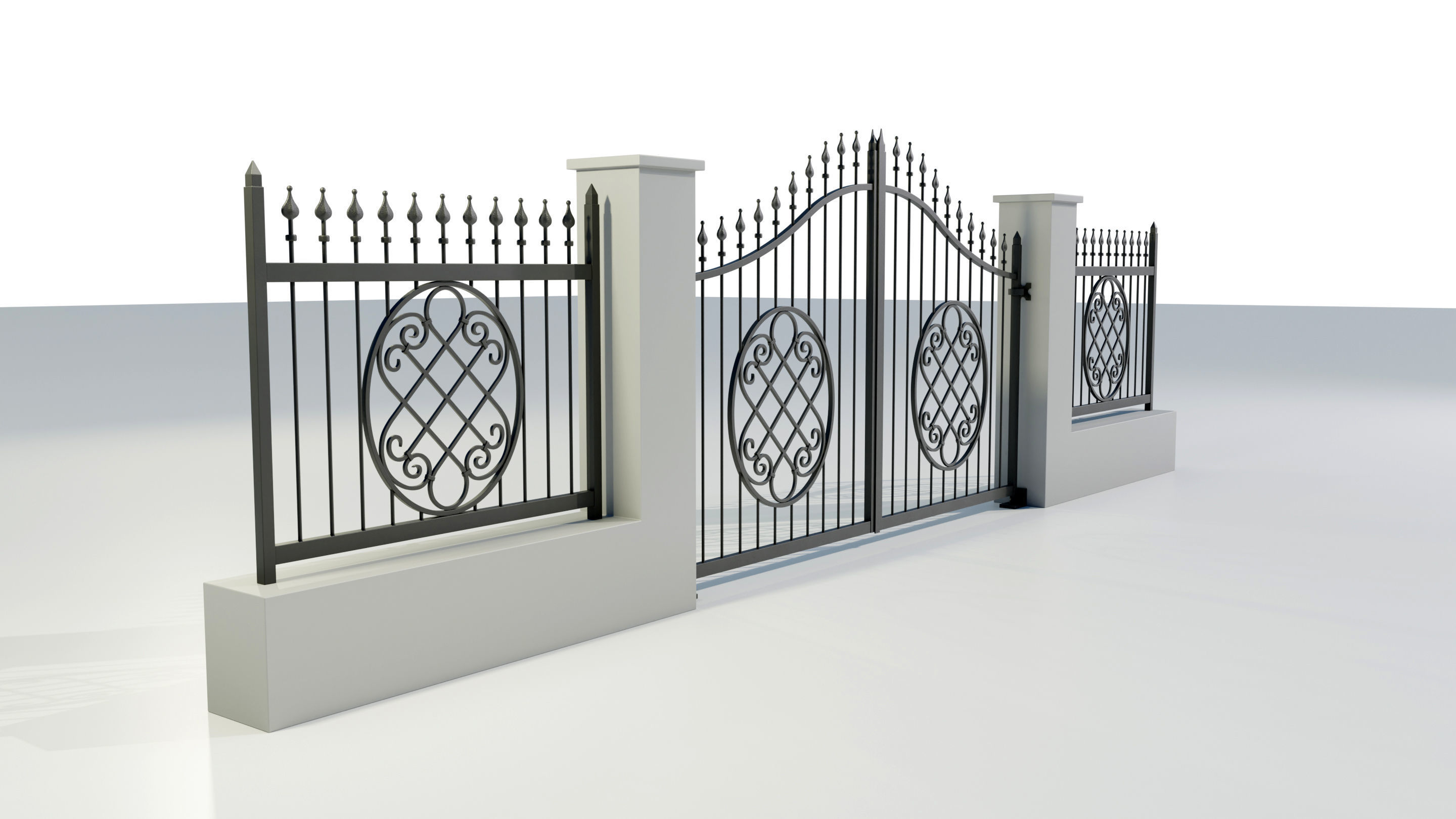Wrought Iron Gate 5 3D model_6