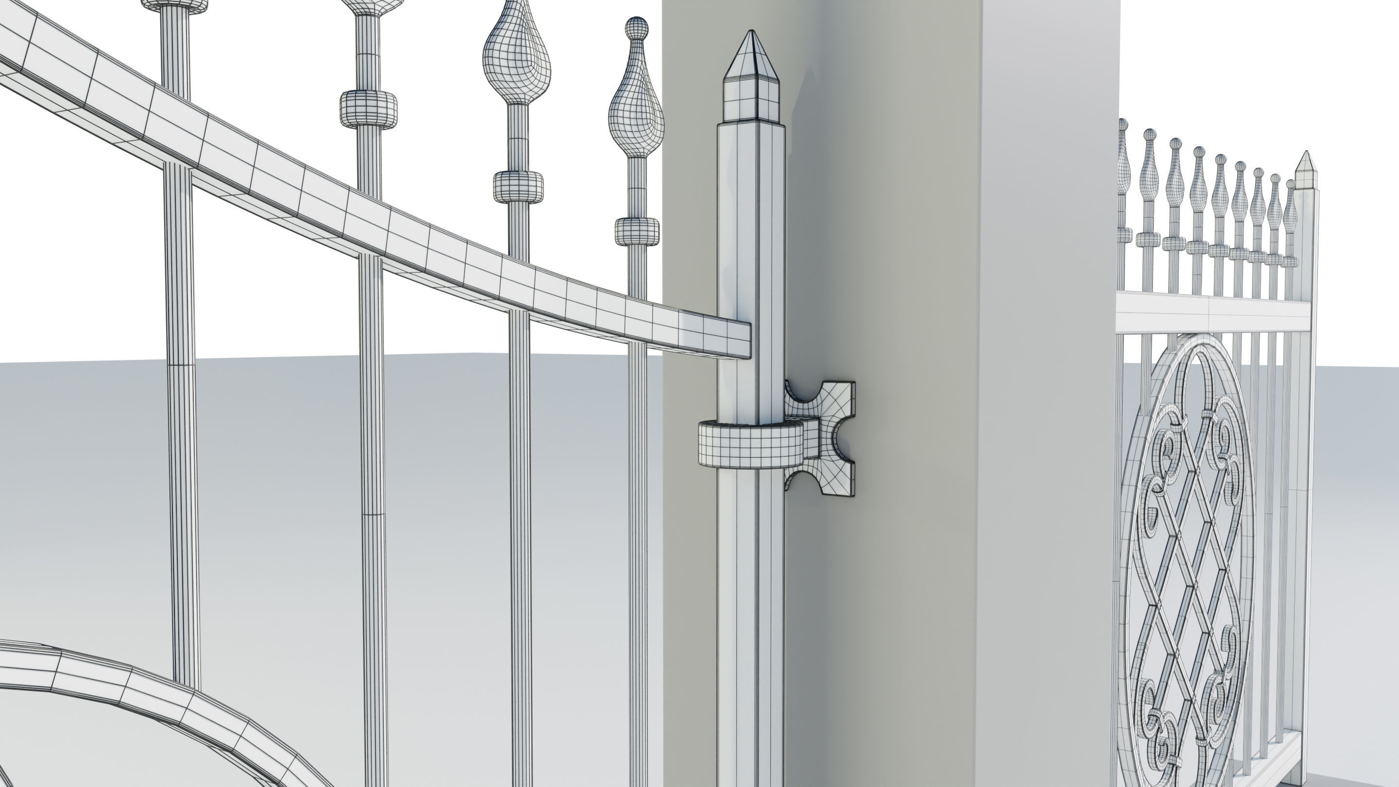 Wrought Iron Gate 5 3D model_20