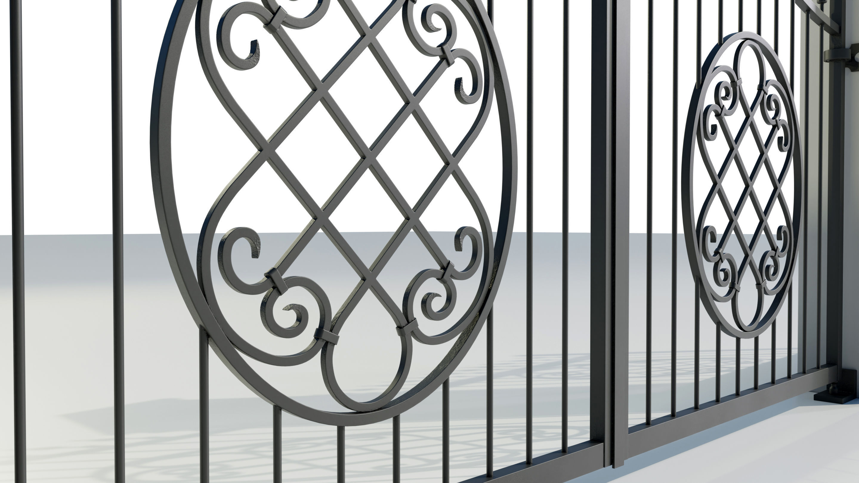 Wrought Iron Gate 5 3D model_10