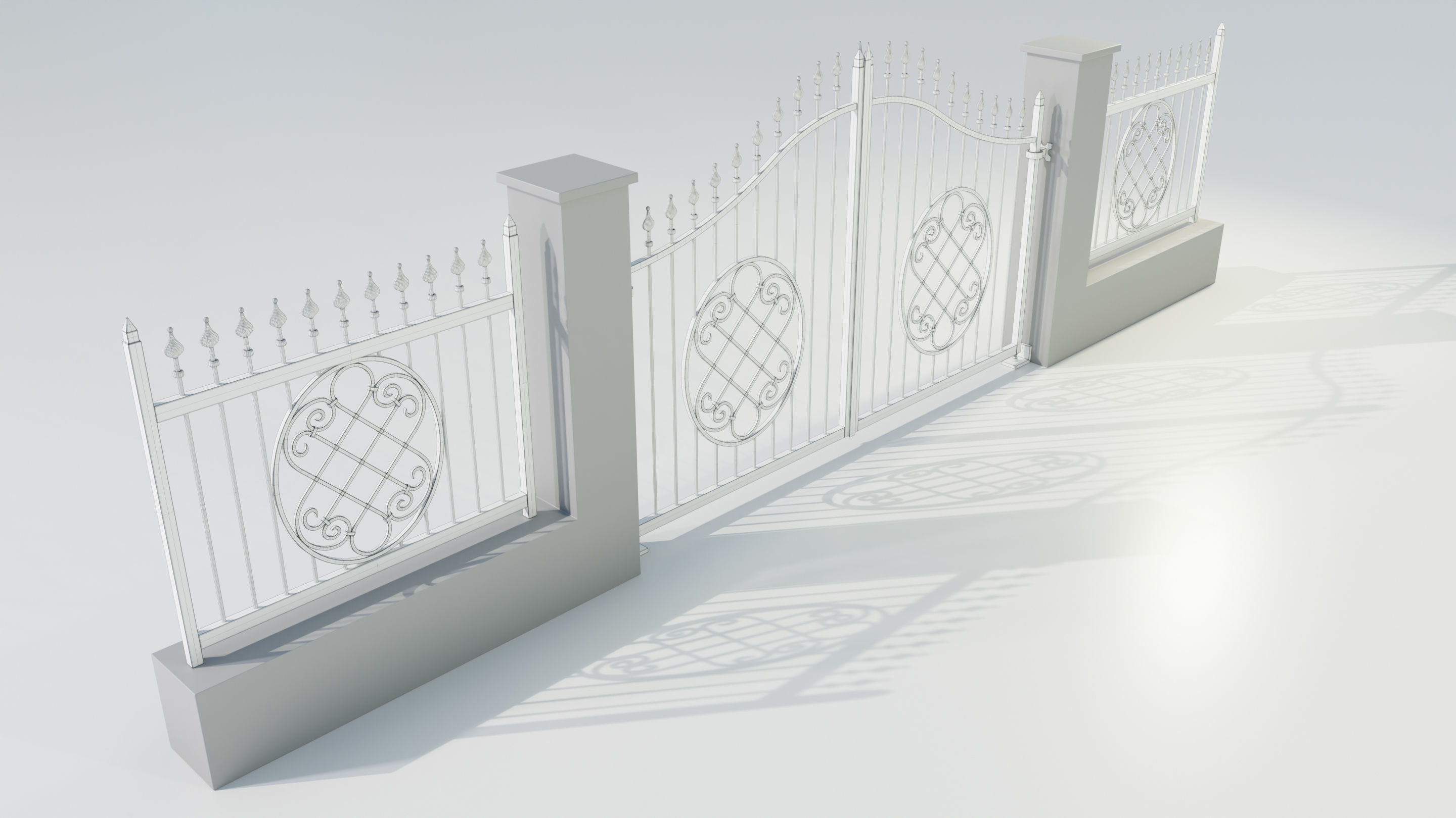 Wrought Iron Gate 5 3D model_15