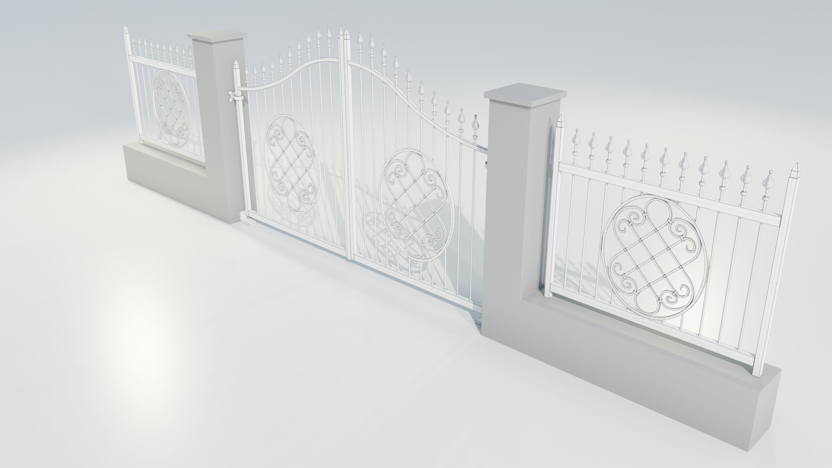 Wrought Iron Gate 5 3D model_14