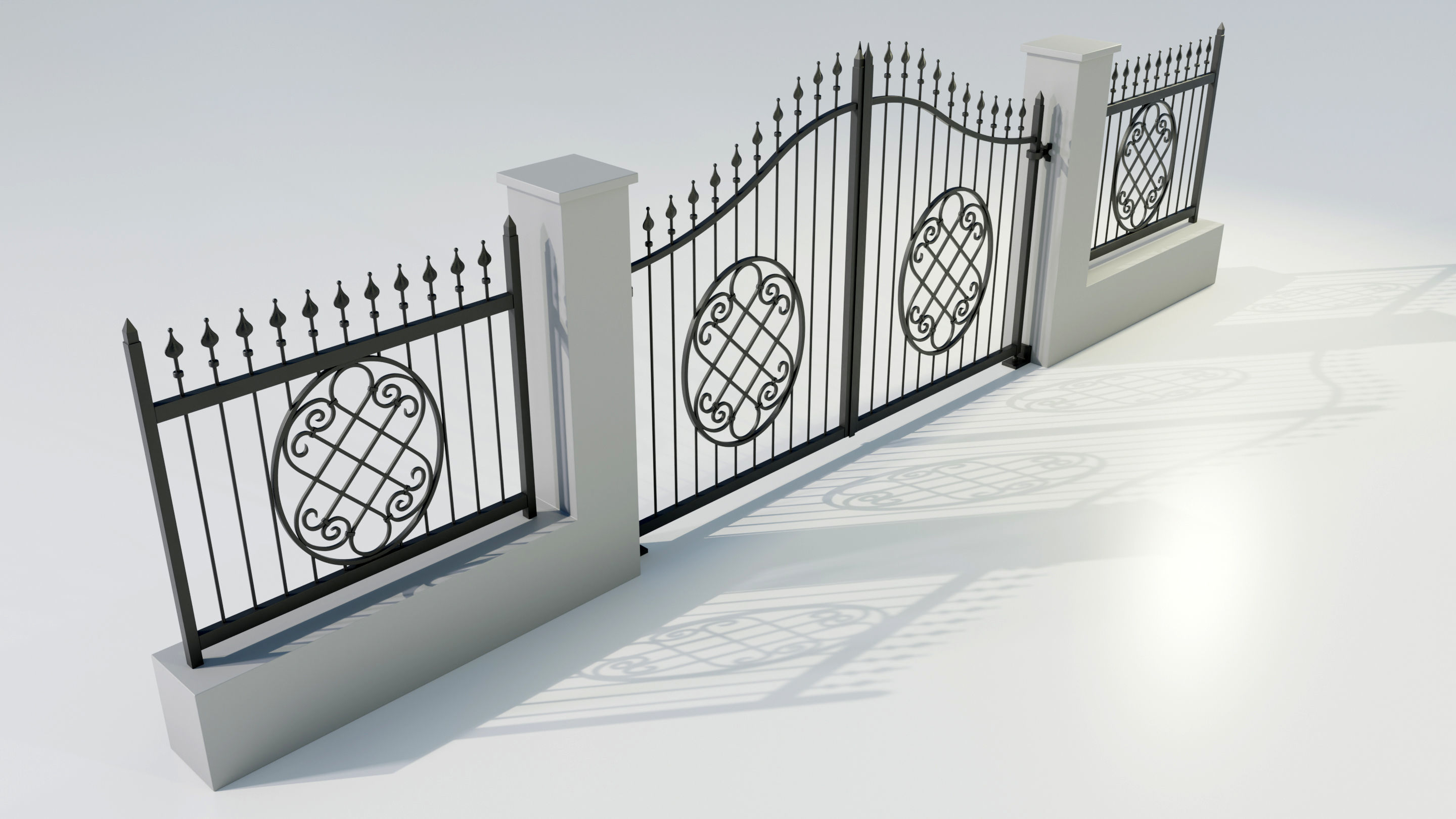 Wrought Iron Gate 5 3D model_4