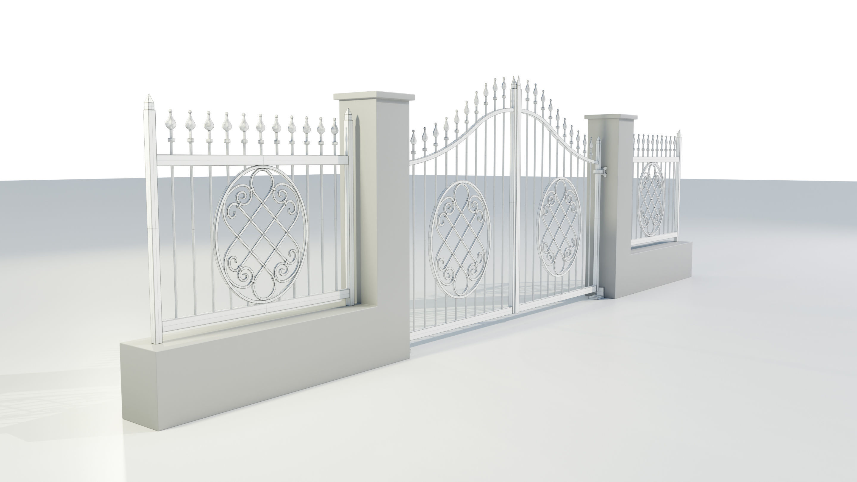 Wrought Iron Gate 5 3D model_17