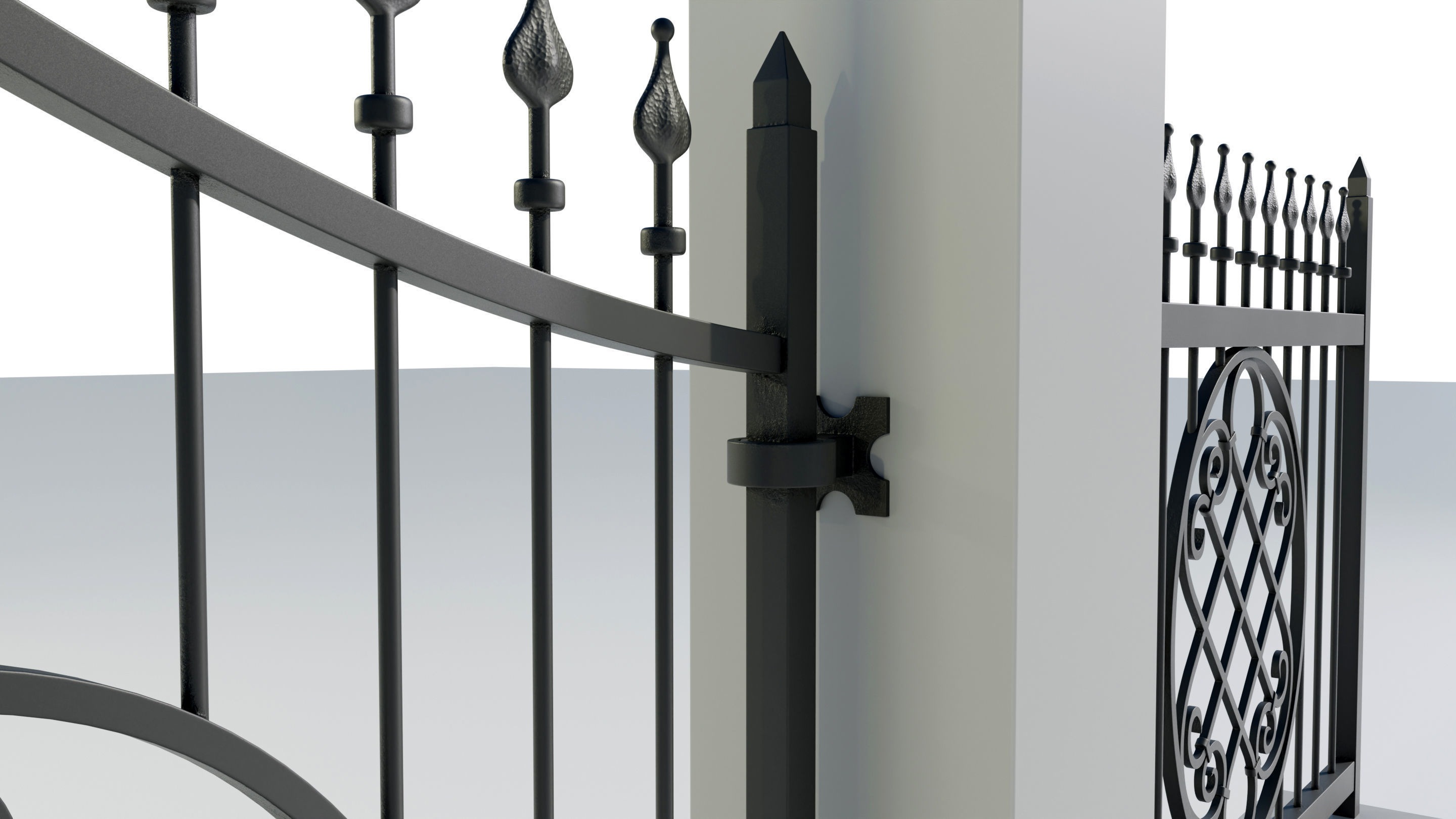 Wrought Iron Gate 5 3D model_9