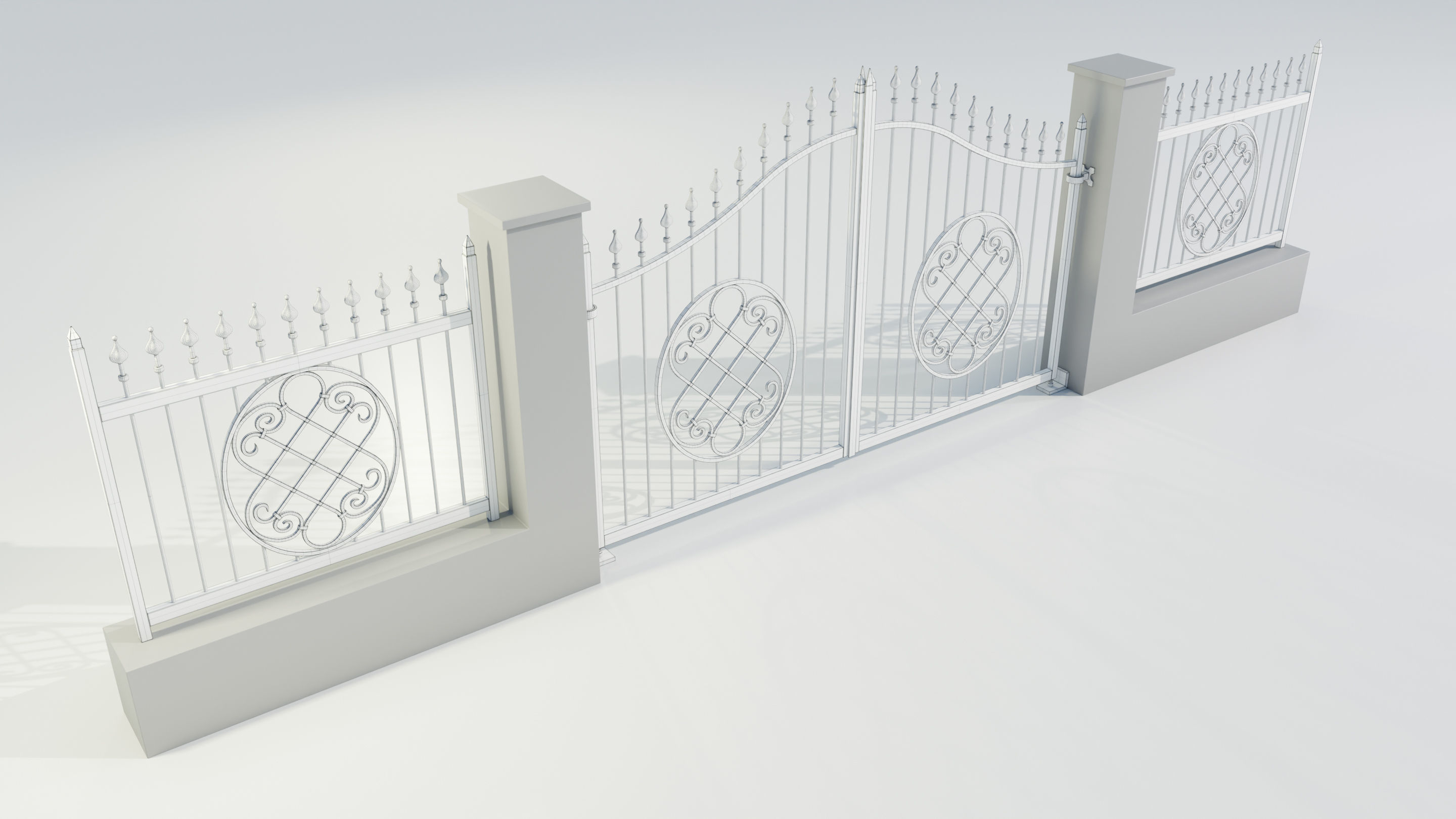 Wrought Iron Gate 5 3D model_13