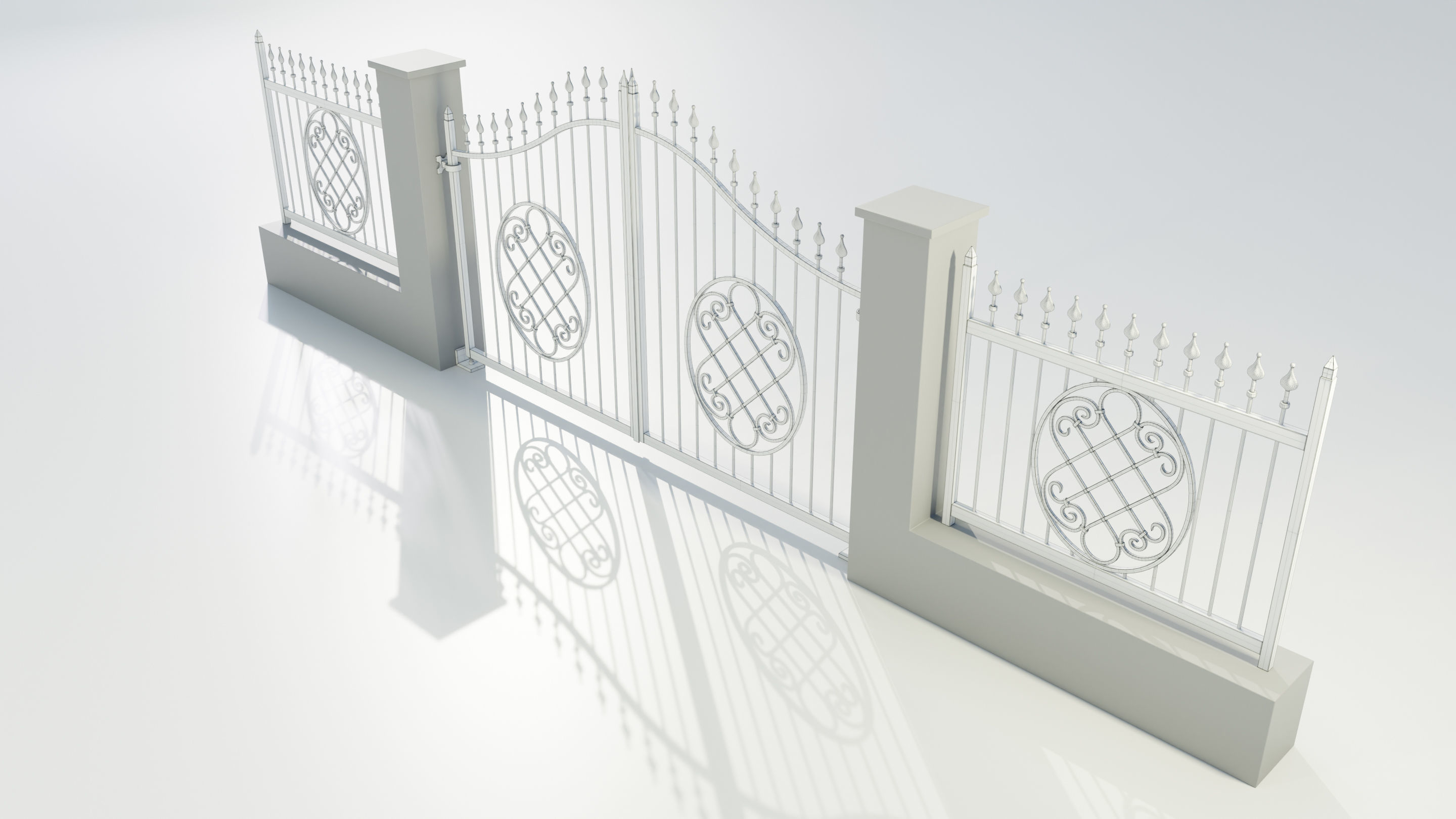 Wrought Iron Gate 5 3D model_16
