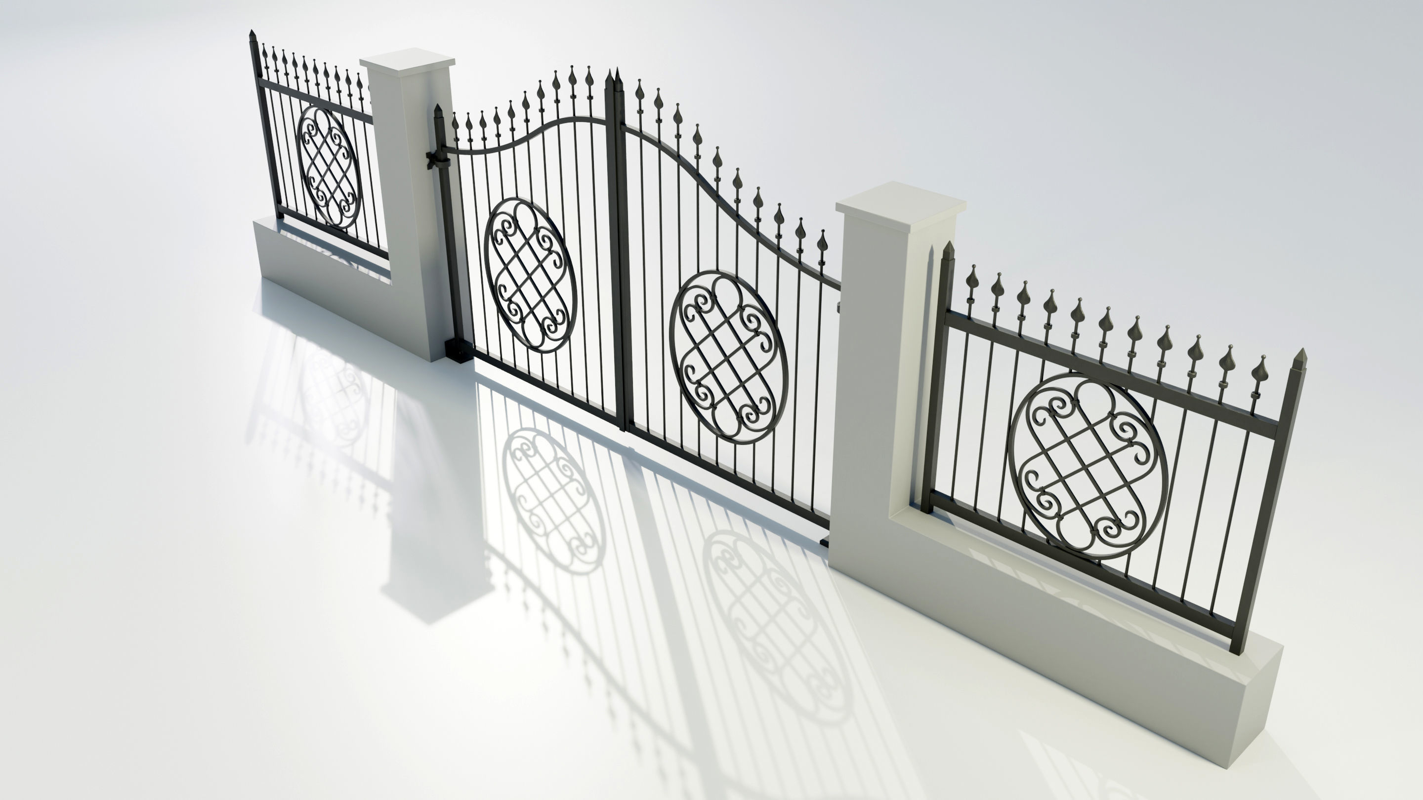 Wrought Iron Gate 5 3D model_5