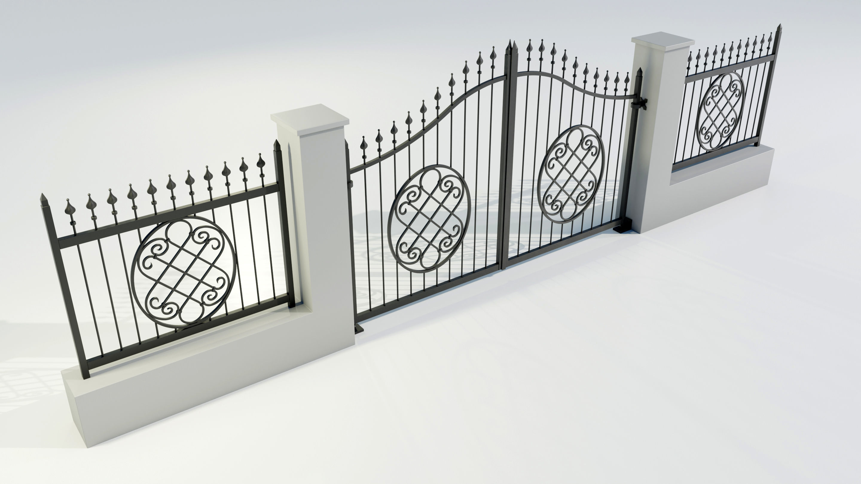 Wrought Iron Gate 5 3D model_2