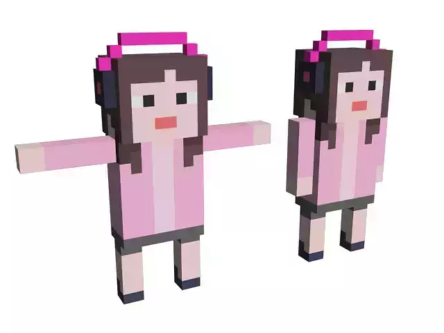 Lowpoly Headset Music Girl