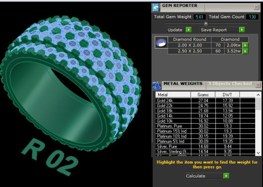 Ring Diamond Rotation 3D print model_2