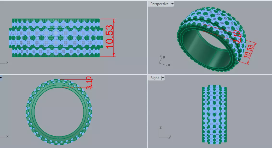 Ring Diamond Rotation 3D print model_0
