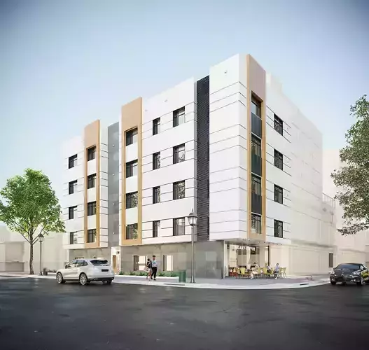 Residential Building Exterior Scene 3D model Day Rainy and Night